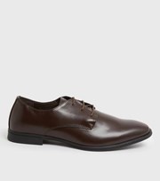 New Look Dark Brown Lace Up Rounded Brogues